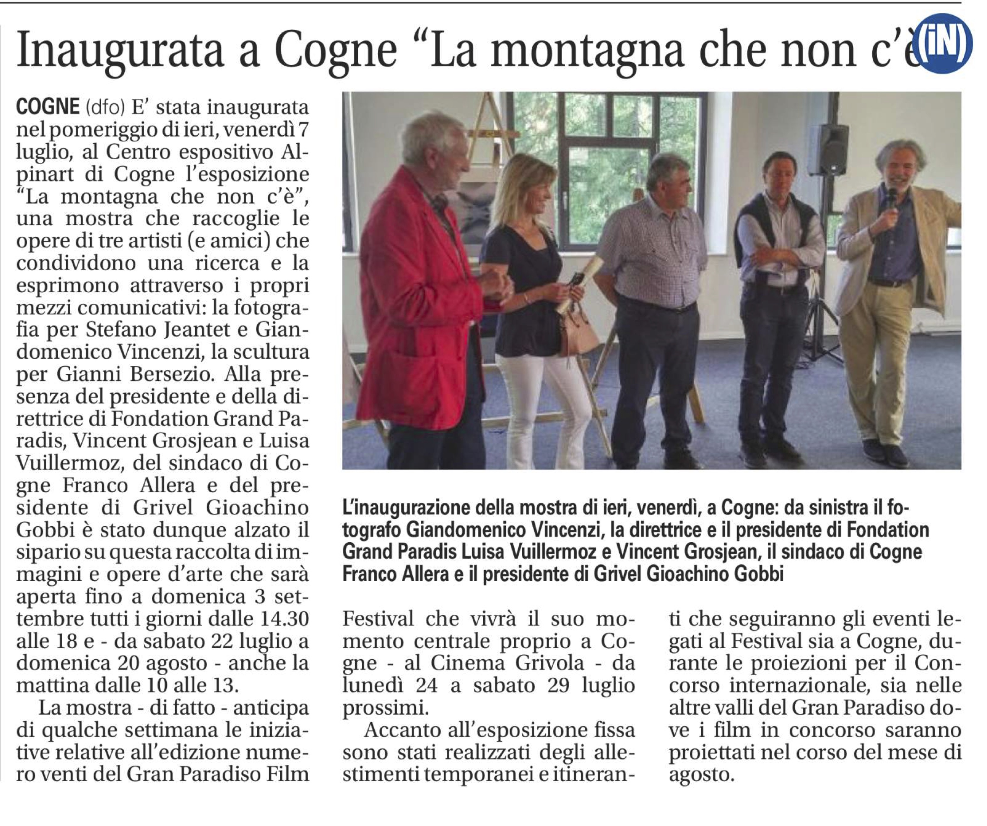 2017-07-08 La Vallee Notizie Inaugurata a Cogne La montagna che non c'e