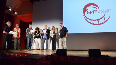 GPFF2018 Premiazione Bruno Bassano Gabriele Caccialanza Luisa Vuillermoz Montura Cogne