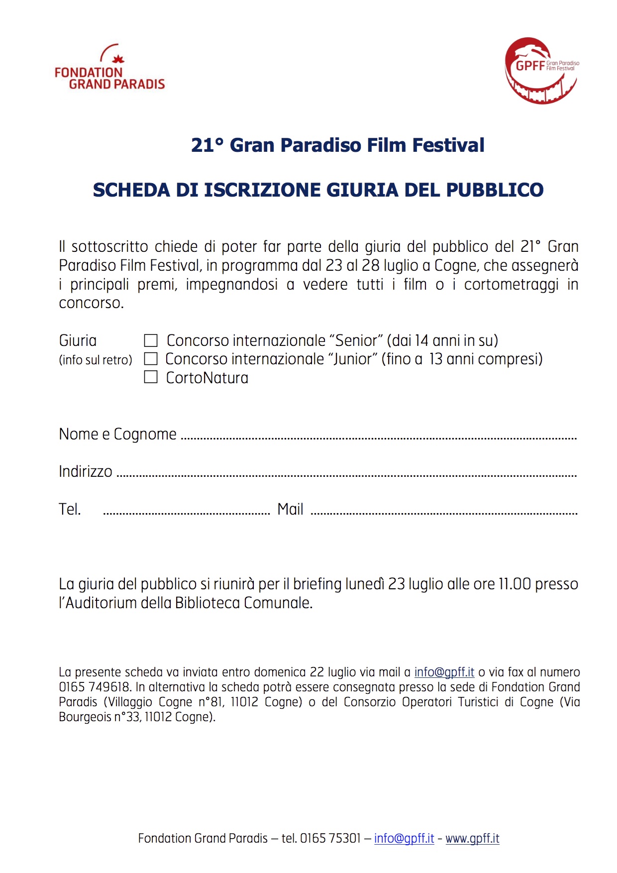 GPFF Scheda iscrizione giuria pubblico 2018